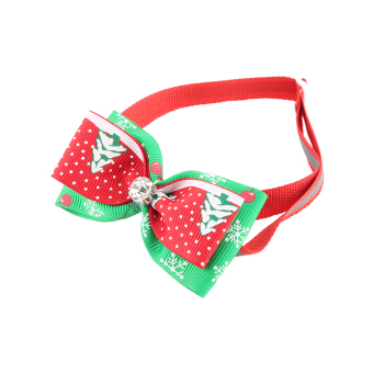 Natal Dapat Disesuaikan Dan Anjing Pet Boneka Kucing Kerah Dasi Kupu Dengan Diamond Flash