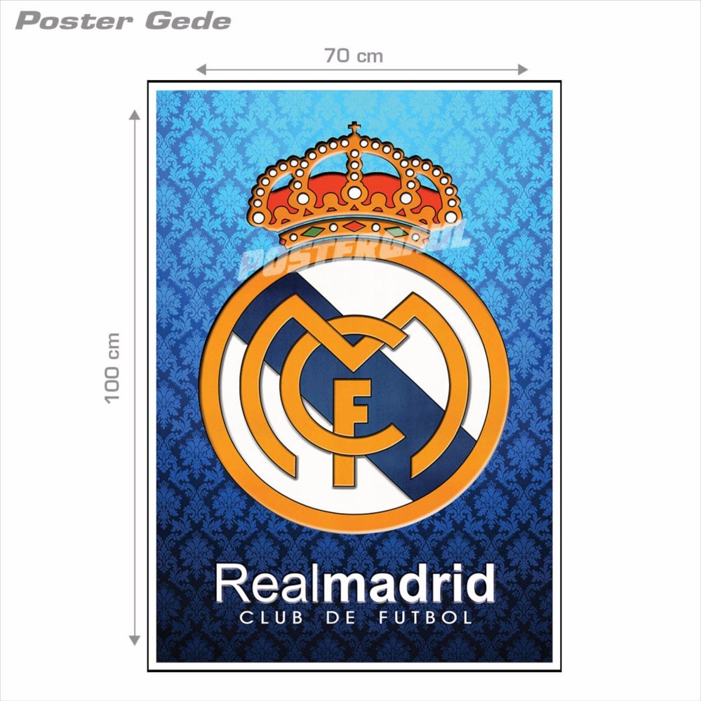 Poster Gede Logo Real Madrid FC 31B 70 X 100 Cm Lazada Indonesia