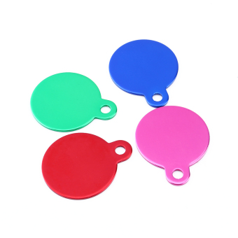 Pribadi Stainless Steel Berukir Hewan Peliharaan Kucing AnjingLogam Label ID Nama Tag Hijau