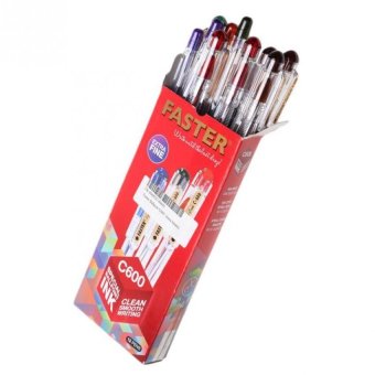 Pulpen Faster C600 Hitam / 1 Kotak ( 12 Pcs )