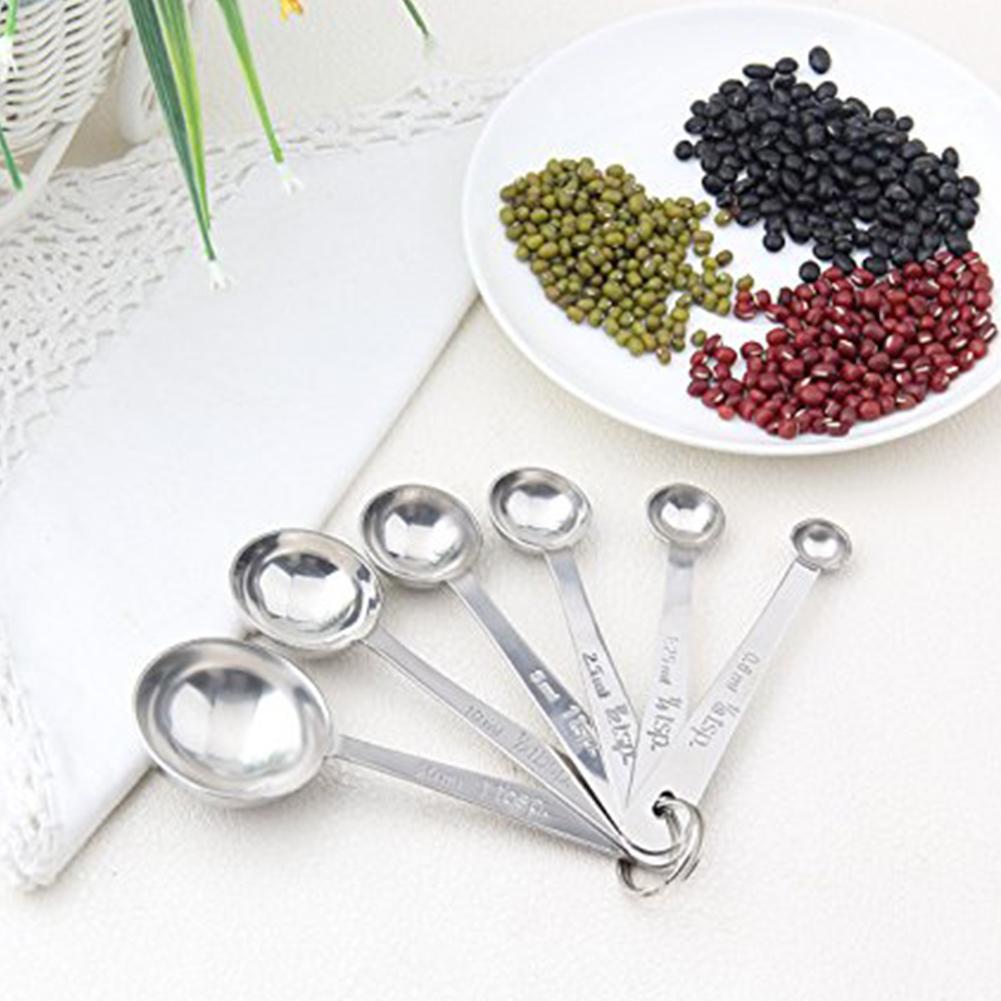 Round Head Stainless Steel Mengukur Sendok Set dari 6 Akurat Sendok untuk Bahan Kering dan Cair-Intl