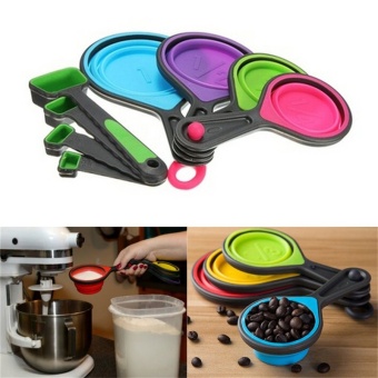 Silicone Measuring Cups Set Spoon Kitchen Tool Collapsible BakingCook Multi 1.25ml - Intl Maret 2019 - 2 Silicone Measuring Cups Set Spoon Kitchen Tool Collapsible BakingCook Multi 1.25ml - intl - 2