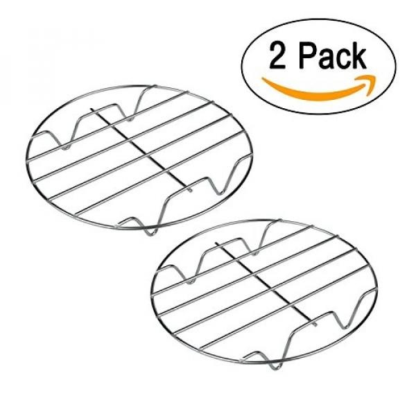 T&B 8 Inch Cooking Rack Round tainless Steel Baking and Cooling Steaming Rack w Stand Cookware Fit for Air Fryer Instant Pot Pressure Cooker Canning Set of 2 - intl