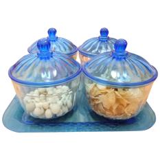 Toples kue lebaran safira set 4pcs + tray - biru