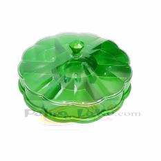 Toples Plastik- Candy Tray, Kue Basah 7 sekat+ Tutup - Hijau