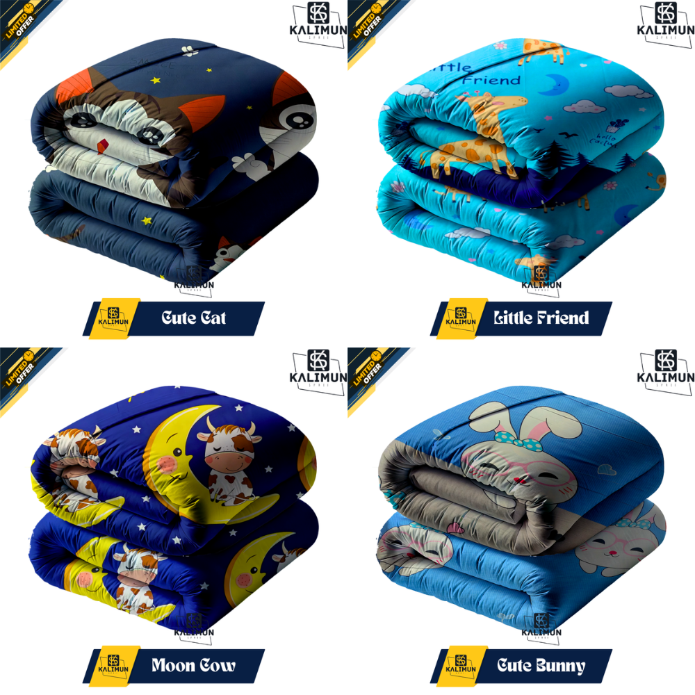 Bed cover set bed sheet 120x210 character motifs and plain aesthetic