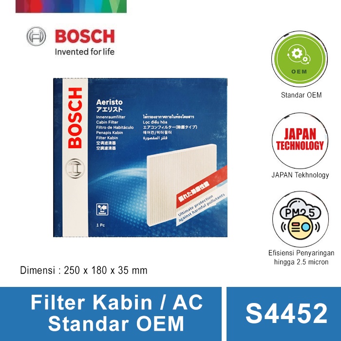 Bosch S4452 Filter Kabin atau Filter AC untuk mobil Nissan X-Trail T32 Harga 88,485 rupiah*Gratis Ongkir