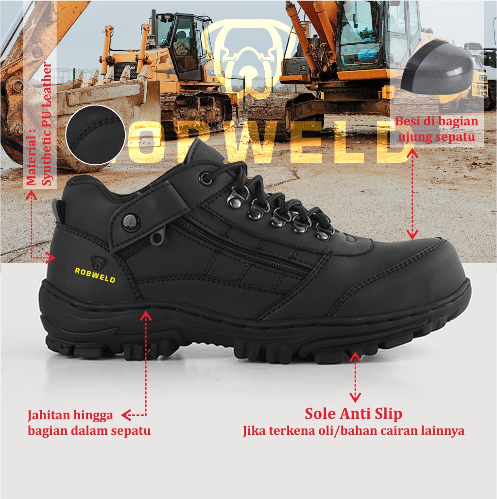 Men's Safety Shoes for Field Work - Men's Project Safety Shoes - Newest Men's Safety Shoes - Iron Toe Safety Shoes - Men's Iron Toe Shoes for Outdoor Field Work - Adventure-Robweld Safety Shoes Harga 123,169 rupiah*Gratis Ongkir