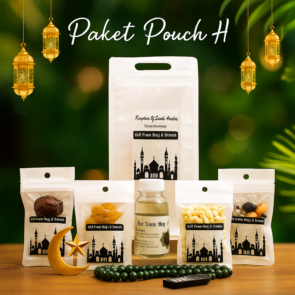 Paket Oleh-oleh Haji DAN Umroh Kemasan Pouch / Bingkisan DAN Parsel Makanan Per 50pcs