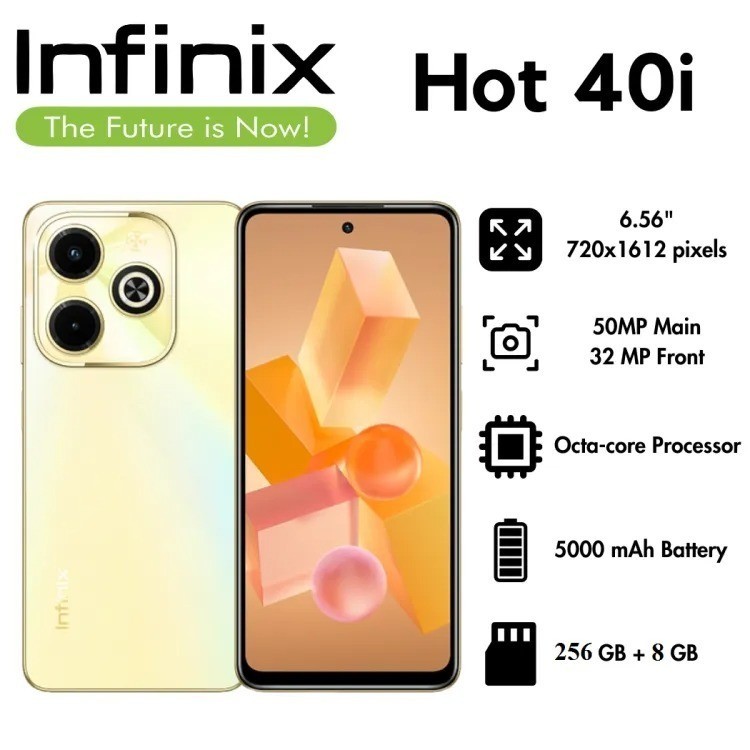 PROMO... (Infinix Hot 40i 8/256GB 6.56 Inch Garansi) Harga  1,699,000 Ringgit*Penghantaran Percuma