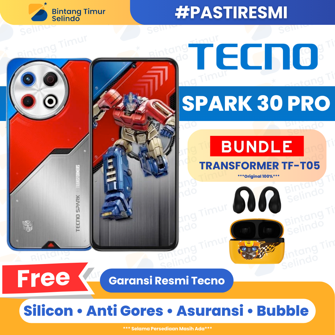Tecno Spark 30 Pro 8/128GB & 8/256GB - Garansi Resmi 1 Tahun Harga 1,990,000 rupiah*Gratis Ongkir