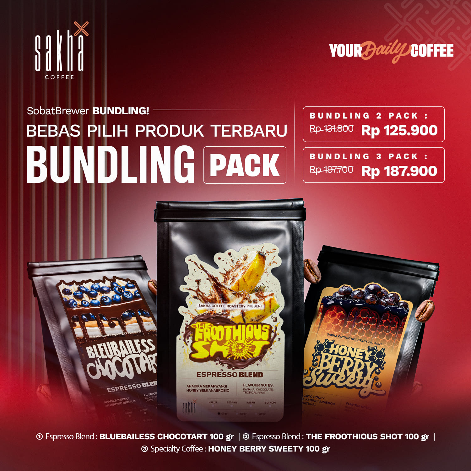 Paket Bundling Coffee Beans Specialty Pack Biji Kopi Bubuk 100gram