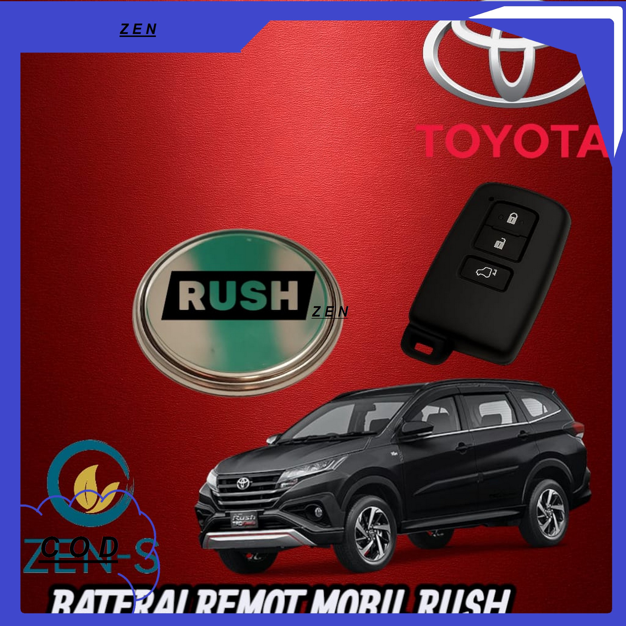 Baterai Batu Batre Kunci Remot Alarm Mobil Toyota Rush Harga 12,500 rupiah*Gratis Ongkir