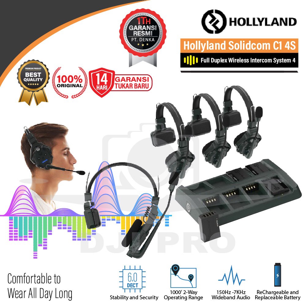 Hollyland Solidcom C1 4S Full Duplex Wireless Intercom System 4 Headset Giá 13,669,000 Đồng*Miễn phí vận chuyển