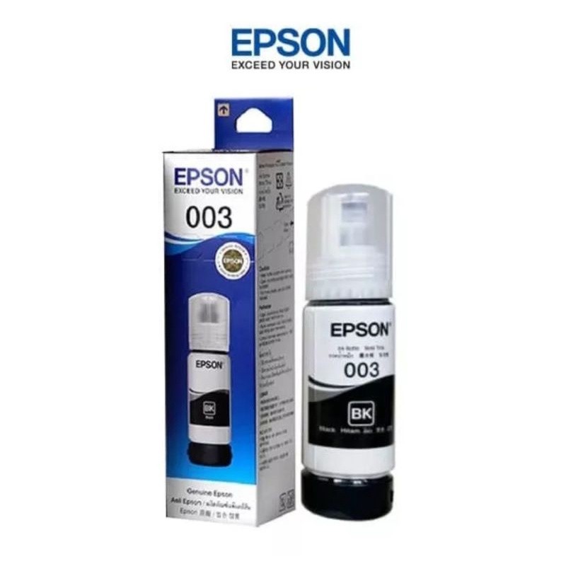Tinta Epson 003 Black (65 ml) Original Untuk Printer L1110 L3100 L3101 L3110 L3150 L5190 Harga 20,000 rupiah*Gratis Ongkir