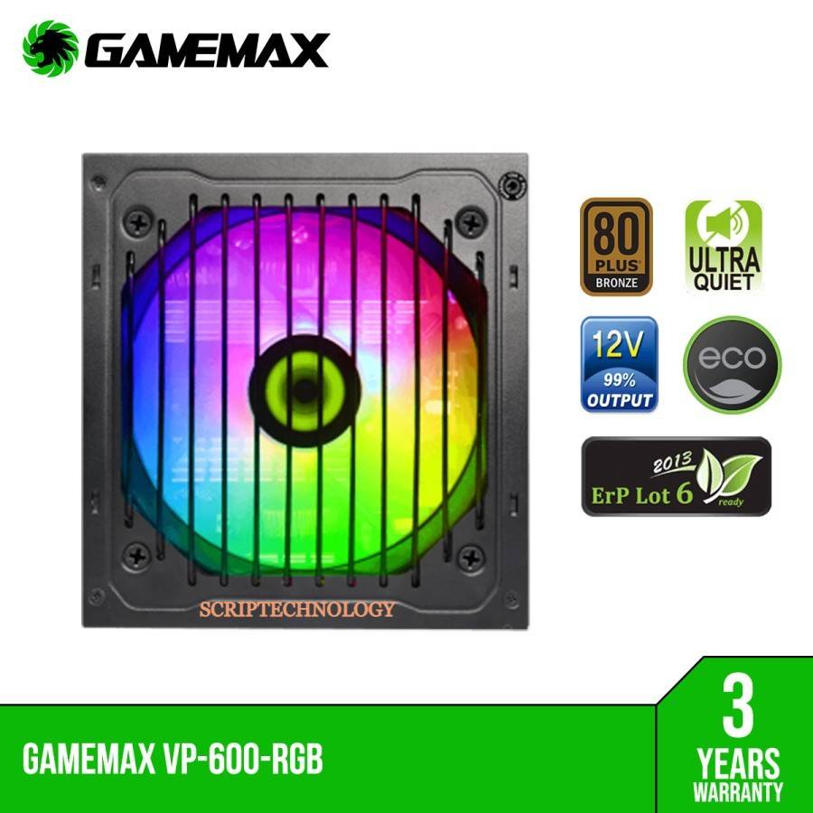 Gamemax 600w rgb 80 plus bronze ( VP-600-RGB )