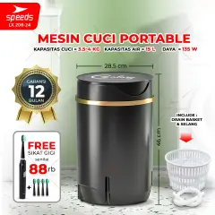 SPEEDS Mesin Cuci Mini Alat Cuci Pakaian Portabel Mini Washing Minimalis Ringan Low Watt Safety 206-24