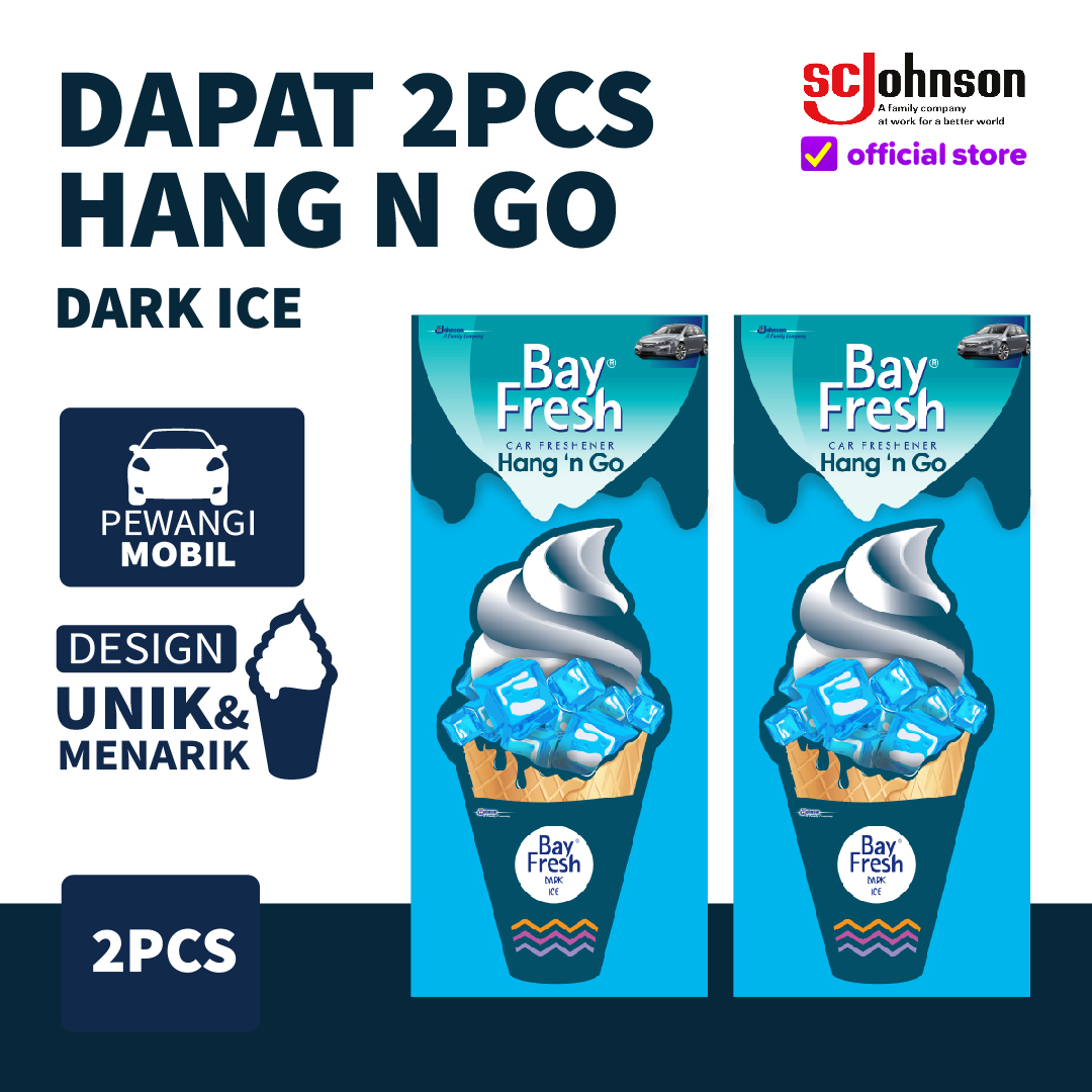 (Dapat 2pcs) Bayfresh Hang n' Go Pengharum Mobil - Dark Ice Harga 27,299 rupiah*Gratis Ongkir