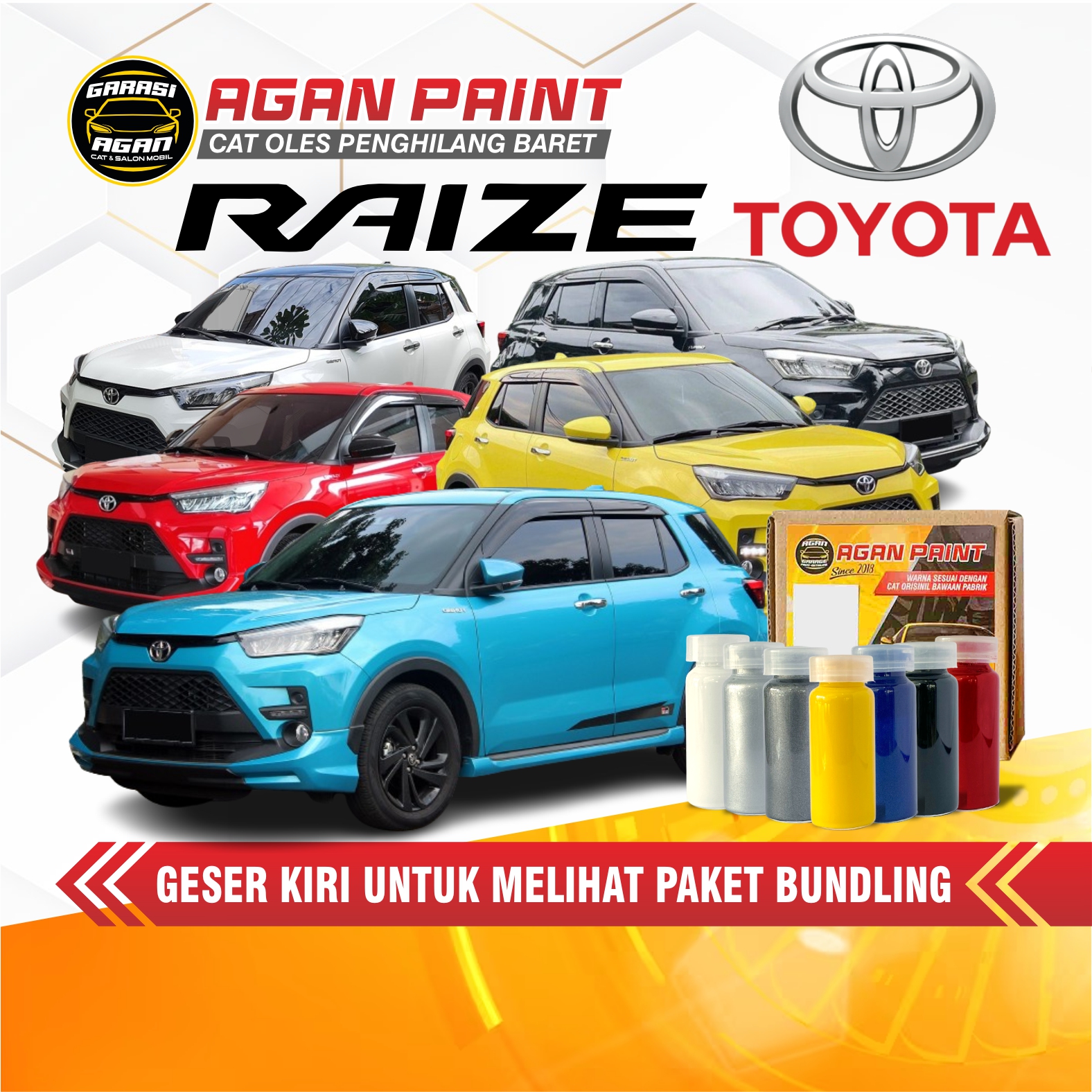 Cat Penghilang Baret RAIZE Cat Oles Original Pabrik Toyota Raize Car Paint GARASI AGAN Harga 64,000 rupiah*Gratis Ongkir