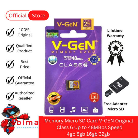 Memory Card VGEN Micro SD Card V-GEN Original 32GB Class6 FREE MICRO SD  ADAPTER