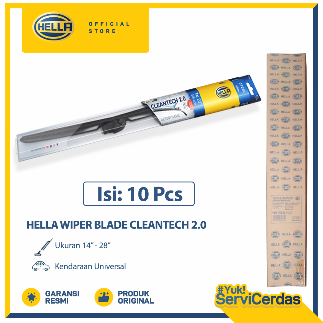 Wiper Mobil HELLA Blade Cleantech 2.0 ( ISI 10 PCS ) Giá 1,291,526 Đồng*Miễn phí vận chuyển