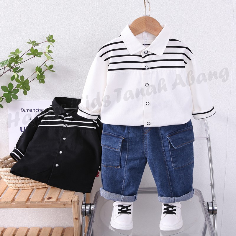 Cod Boys' Long Sleeved Shirt Set / Boys' Clothing Set / Latest Boys' Long Sleeved Clothing Set Harga  109,254 rupiah*Gratis Ongkir