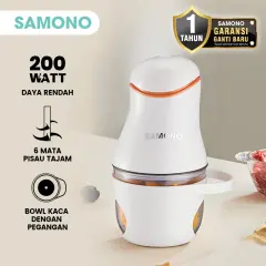 SAMONO Food Chopper Penggiling Bumbu Daging MPASI 6 Mata Pisau 200 watt Kapassitas 300Ml SW-099S