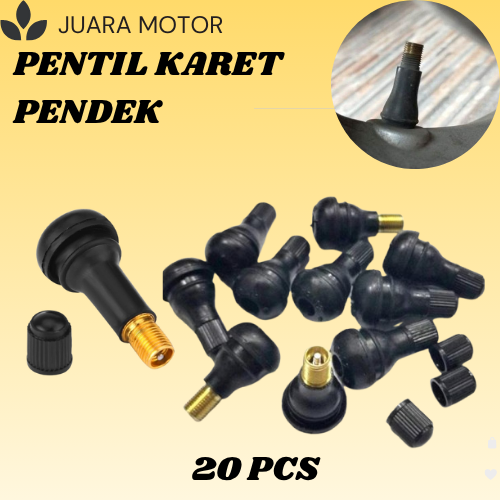 20 Pcs Short Rubber Tubeless Valve for Motorcycle Tires, Good Quality, Universal Harga 28,000 rupiah*Gratis Ongkir