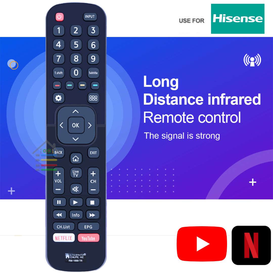 REMOTE SMART TV HISENSE MULTIFUNGSI TANPA SETTING YOUTUBE NETFLIX 1889 Harga 22,000 rupiah*Gratis Ongkir