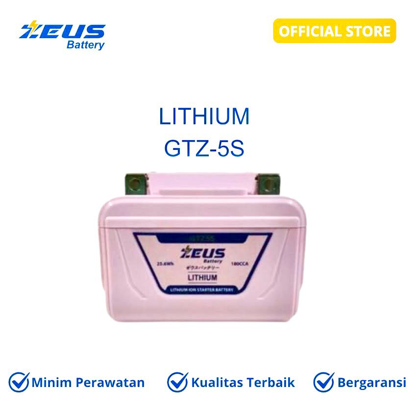 Aki Motor ZEUS BATTERY GTZ5S Lithium LiFePO4 Original Starter Battery Harga 1,000,000 rupiah*Gratis Ongkir