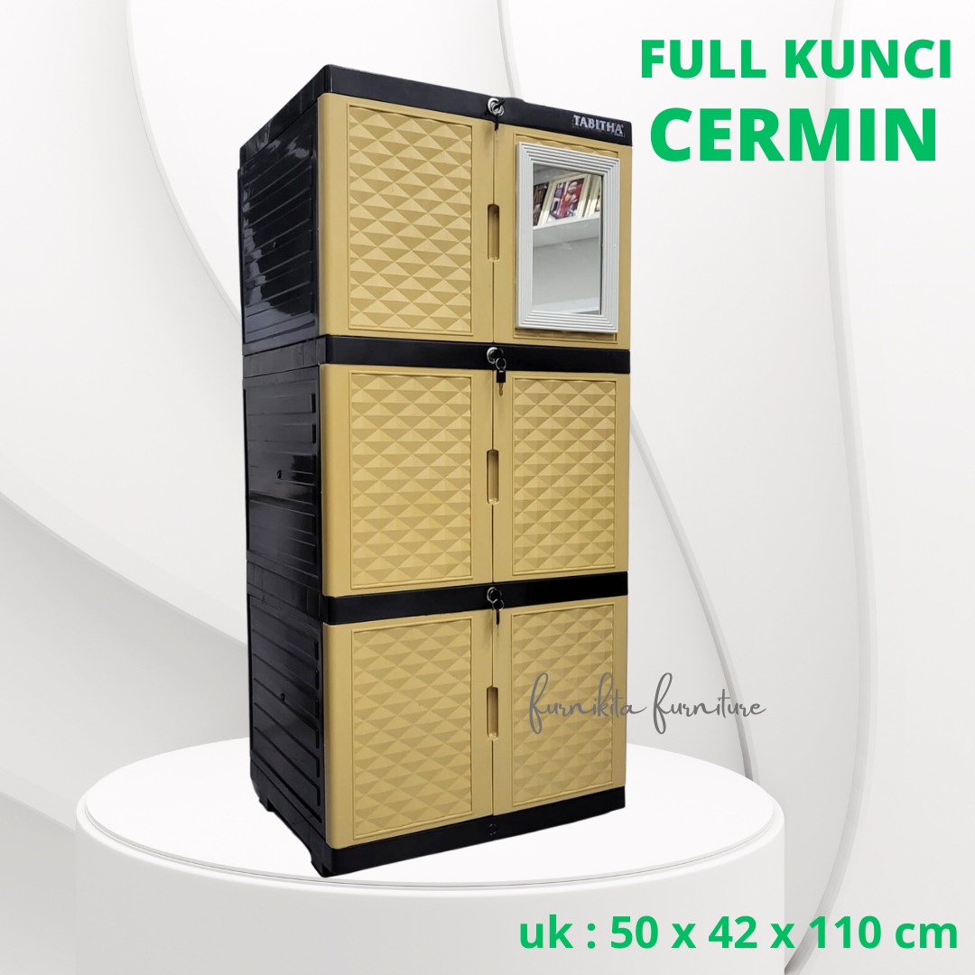 Tabitha Gunplas Plastic Cabinet with 3 Full Keys or Non-Key Minimalist [Tabbox] - Merek Tabitha Houseware Harga 97,000 rupiah*Gratis Ongkir