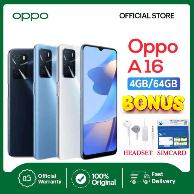 HP Oppo A16 4/64 [4GB RAM 64GB ROM] MediaTek mt6765g chipset-Helio G35 Harga  1,150,000 Ringgit*Penghantaran Percuma