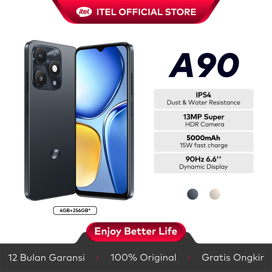 Official Itel A90 4/256GB-trustworthy durability IP54 - 6.6 ''90Hz Display-octa-core-octa-core processor-5000mAh battery with Type C Giá 1,299,000 Đồng*Miễn phí vận chuyển