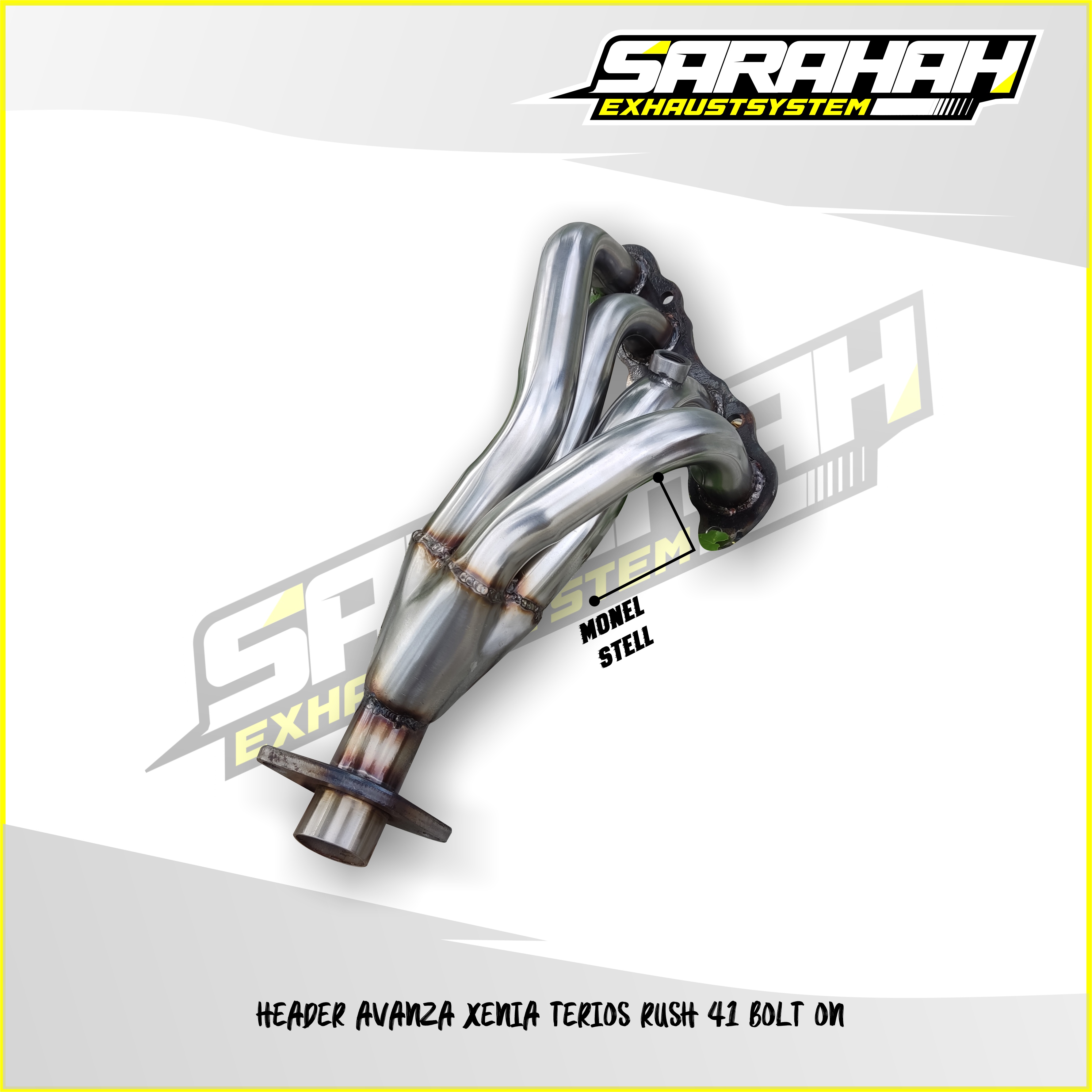HEADER AVANZA XENIA TERIOS RUSH 41 BOLT ON MONEL TEBAL - SARAHAH EXHAUST Harga 700,000 rupiah*Gratis Ongkir