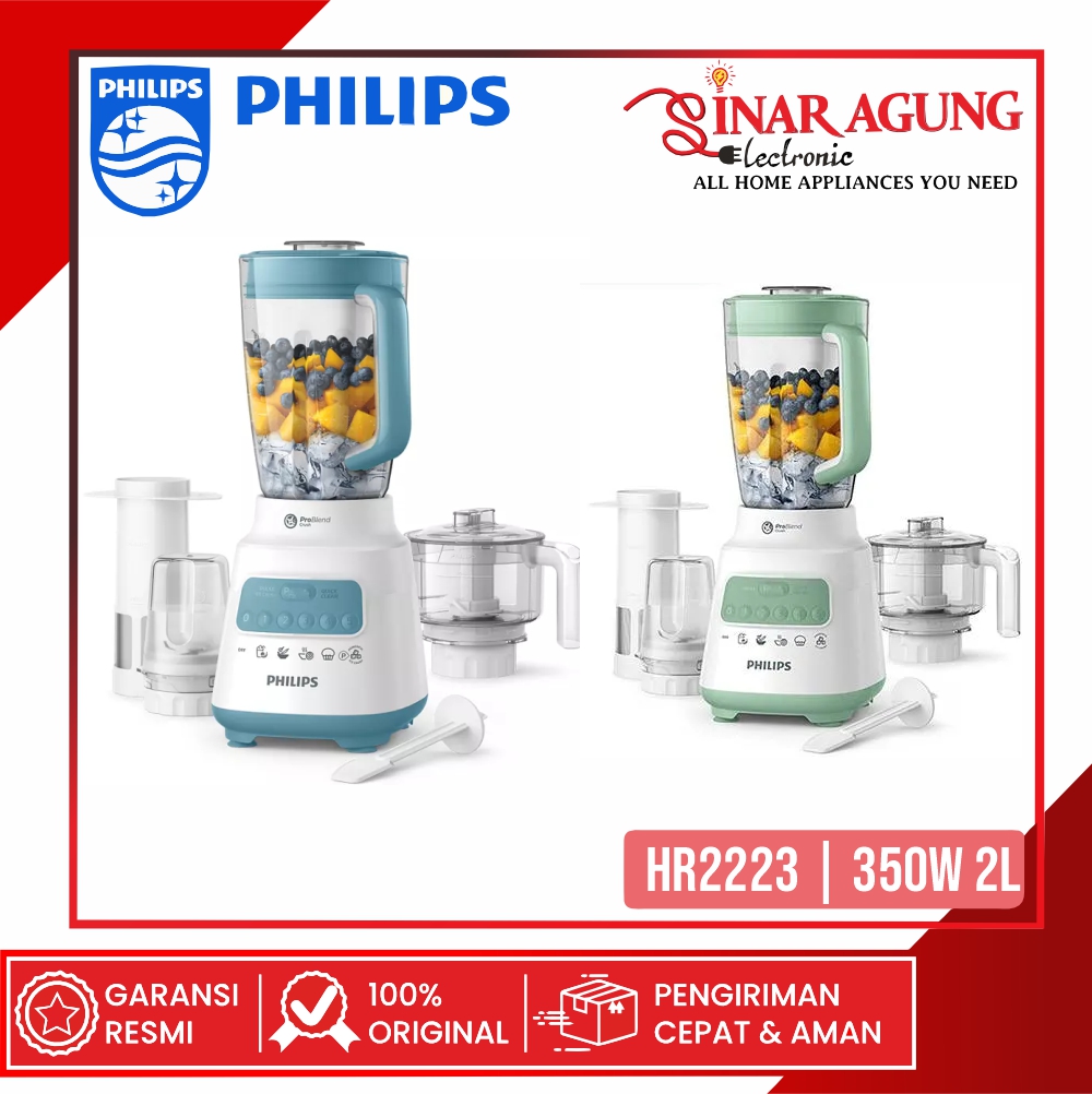 PHILIPS BLENDER 2 LITER HR2223 / HR 2223 / HR-2223 PLASTIK - 100% ORI Deep green Harga  971,900 rupiah*Gratis Ongkir