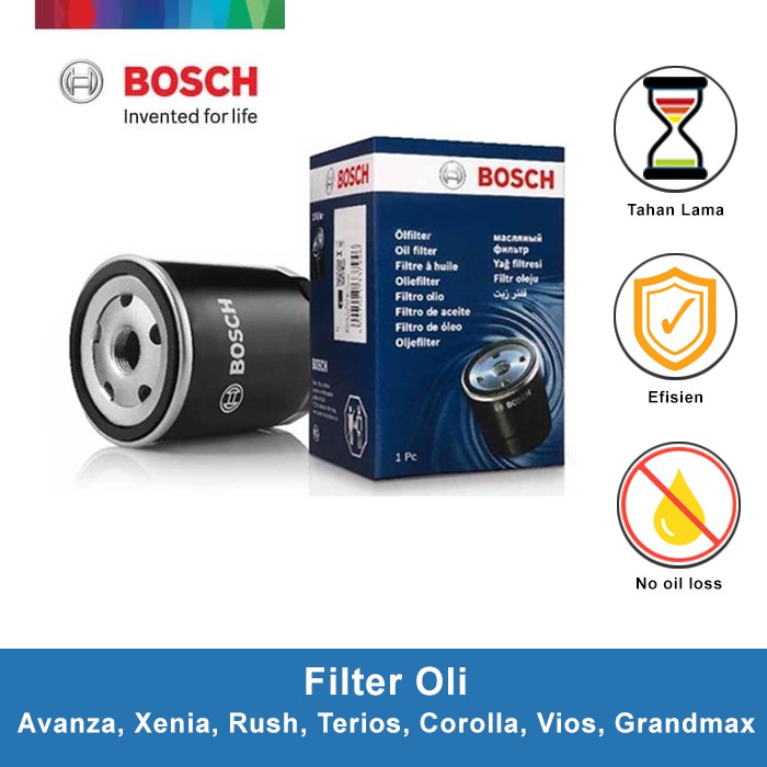 Bosch Filter Oli Toyota Avanza, Xenia, Rush, Terios, Corolla, Vios, Grandmax 1.3 0986AF1041 1 Pcs Harga 46,400 rupiah*Gratis Ongkir