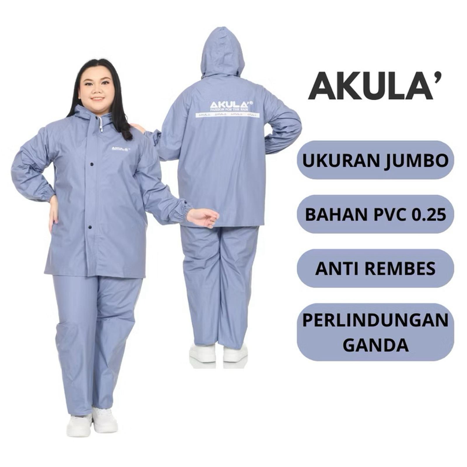 Promo raincoat Akula jumbo suit clothes and pants quality materials waterproof 100% original Harga 1,000 rupiah*Gratis Ongkir