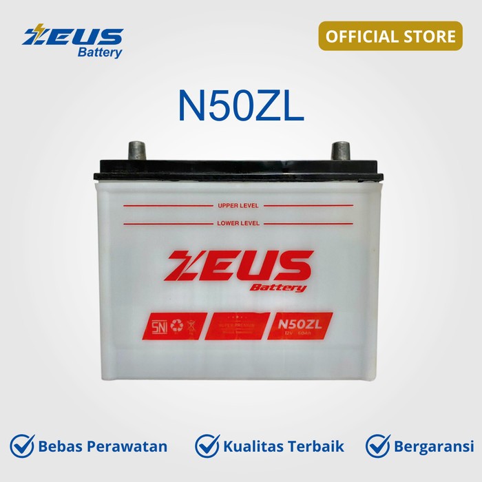 Aki mobil Peugeot 604, 806, 813 N50ZL 55D26L Zeus Battery Aki Basah Harga 1,056,000 rupiah*Gratis Ongkir