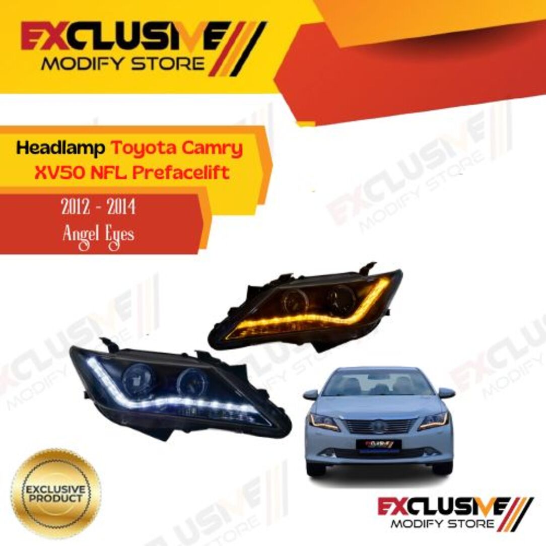 Headlamp Toyota Camry XV50 NFL prefacilitator 2012 2014 Angel Eyes style Harga 6,750,000 rupiah*Gratis Ongkir