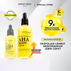 PERFECT WHITE [ FREE UPSIZE ] AHA Body Serum Whitening and Moisturizing 100 ml | Serum Pemutih Badan