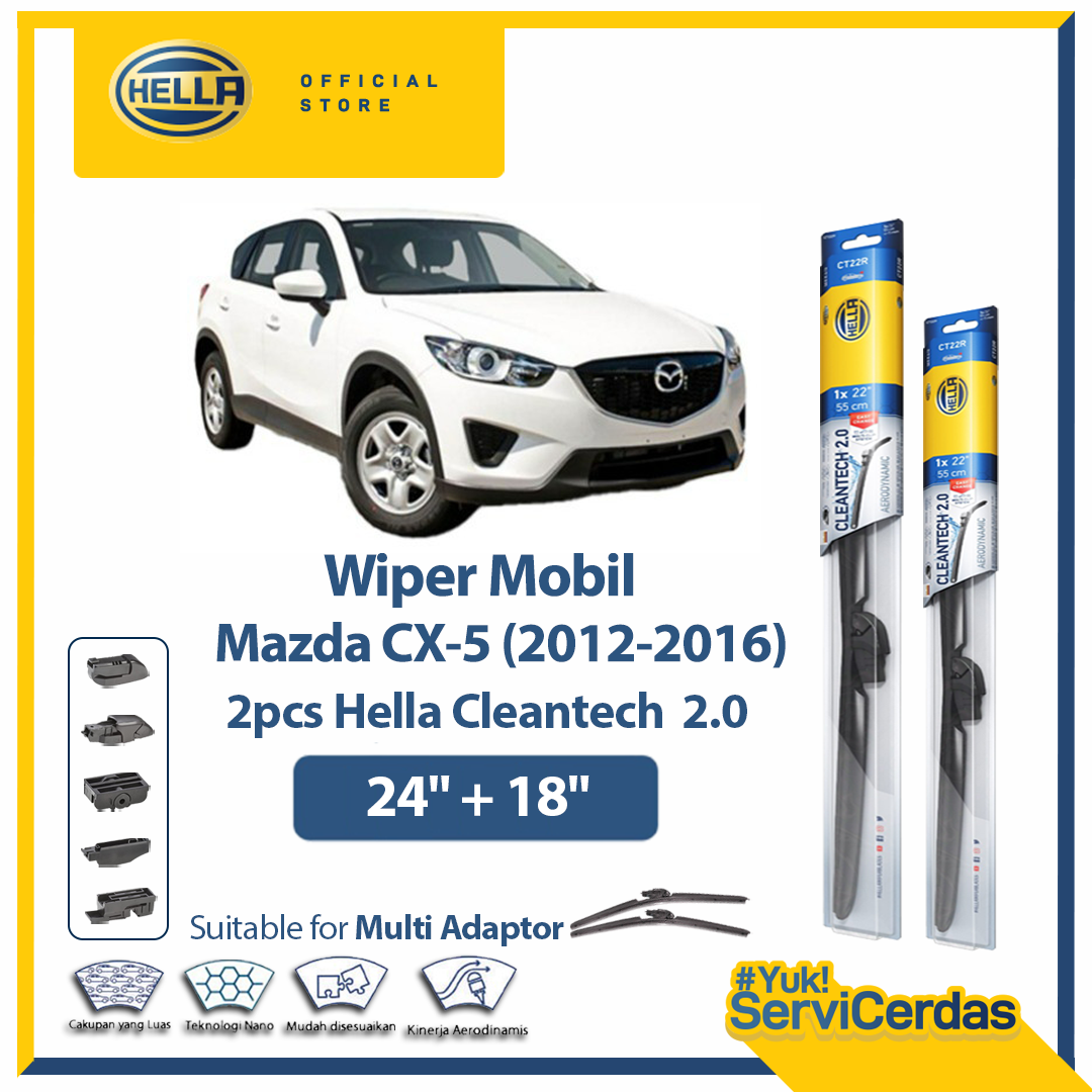 Wiper Mobil Mazda CX-5 24” + 18” (2pcs) - HELLA Cleantech 2.0 Giá 339,041 Đồng*Miễn phí vận chuyển