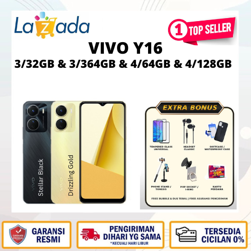 Vivo Y16 Ram 3.32gb-3/64gb-4/64GB/4/128GB warranty Harga  1,125,000 Ringgit*Penghantaran Percuma