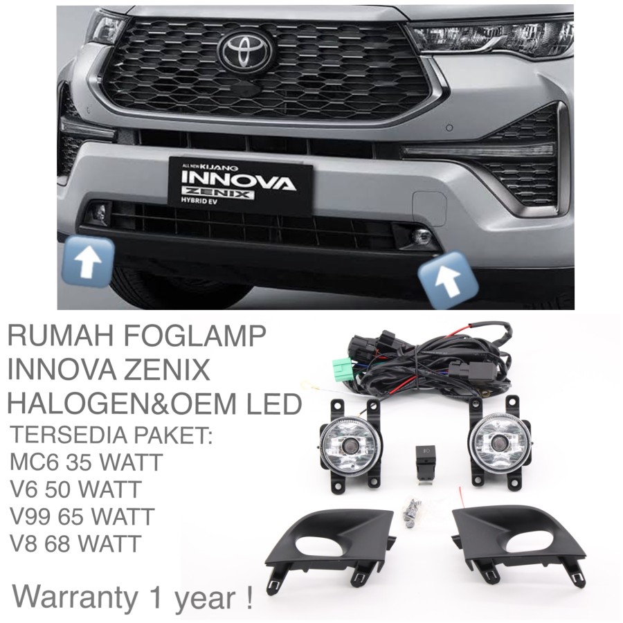 Foglamp Toyota Innova Zenix full set with OEM led & halogen-halogen Harga 700,000 Ringgit*Penghantaran Percuma