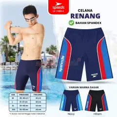 SPEEDS Celana Renang Dewasa Remaja Pria Kain Spandex Swim Shorts Pakaian Renang Pendek Boxer LX 1067-4