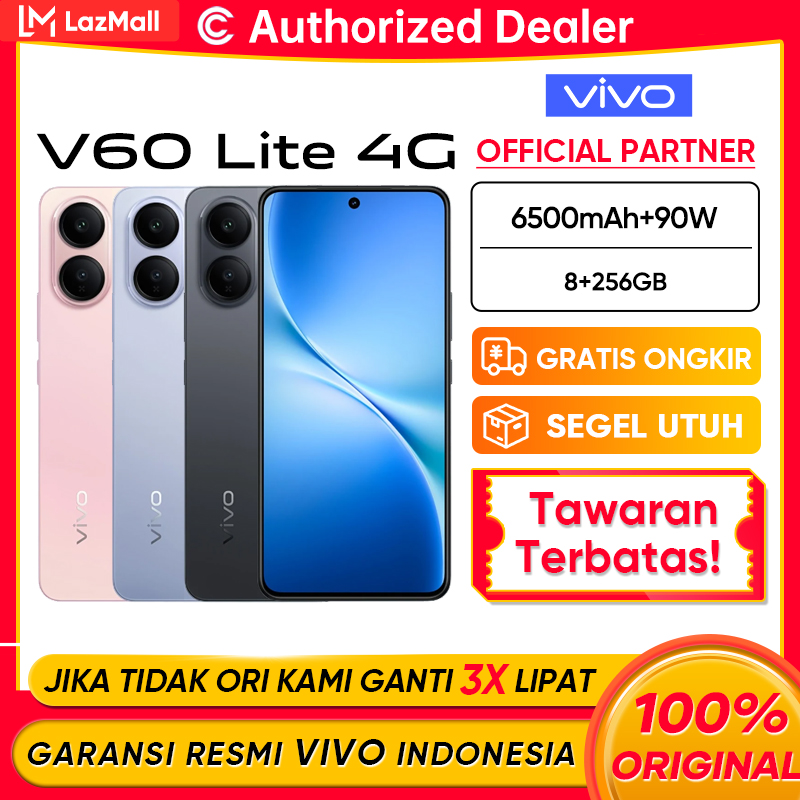 Vivo V60 Lite (8/256Gb) Qualcomm Snapdragon ® 685 120 Hz Amoled Display Official Warranty New 2025 Cod Harga 3,999,000 rupiah*Gratis Ongkir
