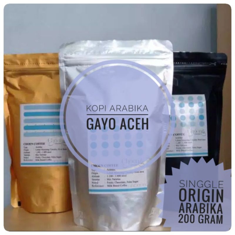 Kopi Arabika Gayo 200 Gram Biji/Bubuk - Arabica Gayo Coffee