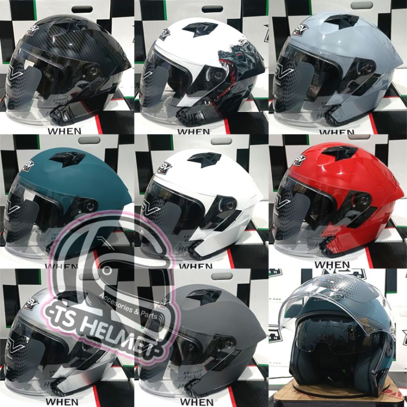 Helm Rsv Sv300 Double Visor Sv 300 Kaca Iridium Harga 235,000 rupiah*Gratis Ongkir