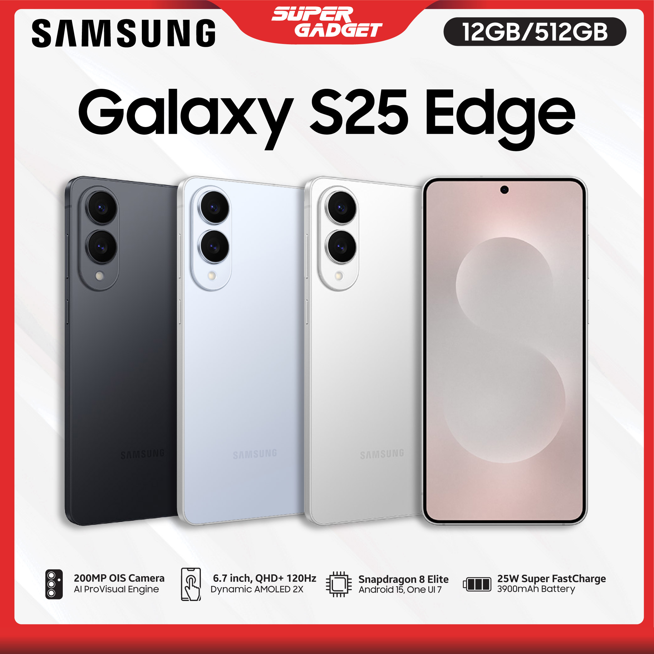 Samsung Galaxy S25 Edge 12/512 GB 12GB 256GB Smartphone Terbaru 2025 Harga  21,499,000 rupiah*Gratis Ongkir
