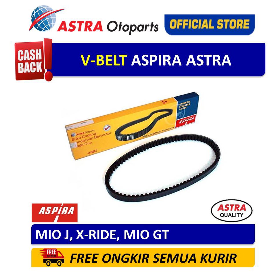 V-belt Aspira ASTRA (V-belt Only) untuk Motor MIO J, X-RIDE, MIO GT Giá 86,000 Đồng*Miễn phí vận chuyển