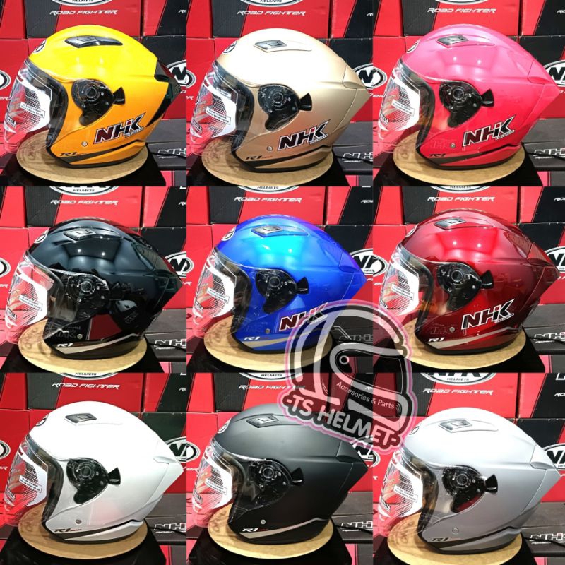 Helm Nhk R1 Max Half face Double Visor Original Harga 575,000 rupiah*Gratis Ongkir